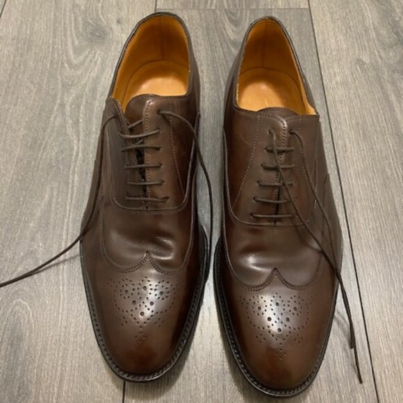 Hermes Other - HERMES Hector Antique Calf Leather Brogued Oxford Brown Shoes Size 11